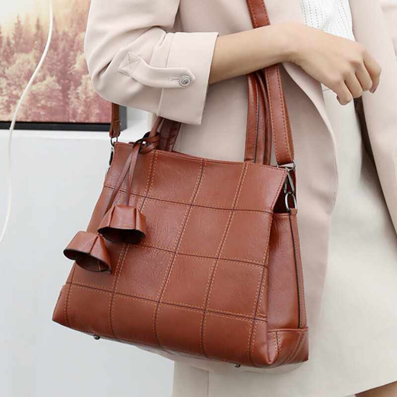 Women Solid Business Handbag Crossbody Bag Shoulder Bag