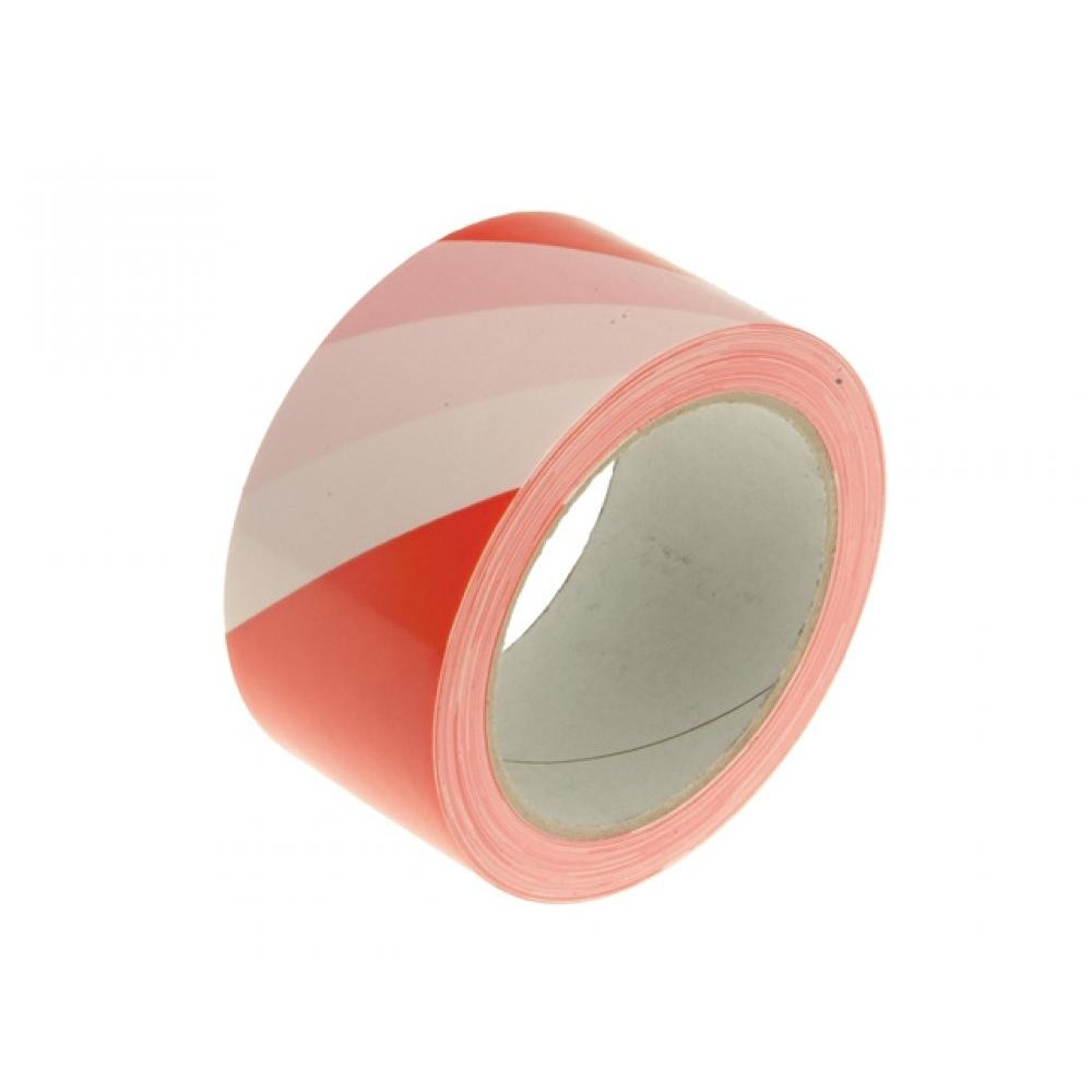 Faithfull Hazard Warning Safety Tape 33m Red White