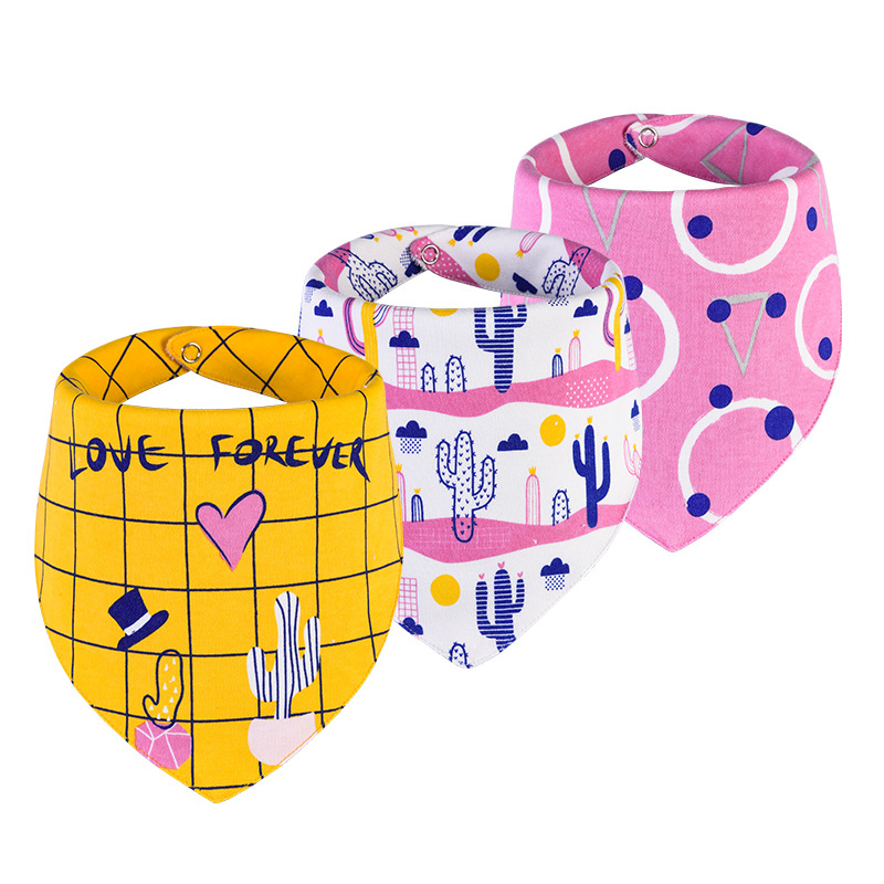 3-pack Heart Print Bibs