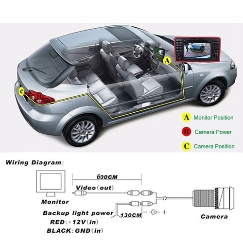 Night Vision Car Rear View Camera Waterproof  Wide Angle Parking Reversing Assistance