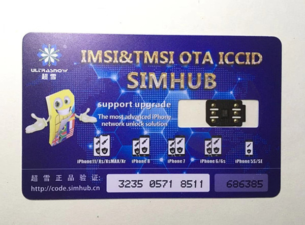 dhl new original chinasnow hicardsim7 v1.36 for ip6-xs (type-a) with iccid & mcc & tmsi mode unlock sim card turbo sim gevey