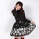 alice échecs belle princesse au genou polyester jupe noire lolita gothique