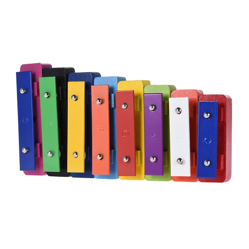 Deluxe Coloré 8 Note Glockenspiel Resonator Bells Set Percussion Instrument éducatif musical Instrument Jouet avec 2 maillets pour bébé Enfants Enfants