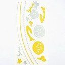 1PC Gold Flower Totem Necklace Super Waterproof Tattoo Pattern Temporary Tattoo Sticker for Body Art(21110.1CM)