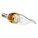 E14 3W 270LM 3000-3500K Warm White Light Golden Shell LED Candle Bulb (85-265V)