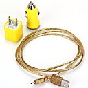 3-in-1 Micro USB Charging Data Sync Cable Car Charger US Power Adapter Set for Samsung Galaxy S4/S3