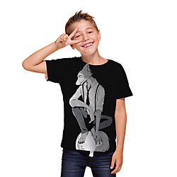 Enfants Garçon T-shirt Tee-shirts Manches Courtes 3D effet Bande dessinée Unisexe Imprimé Noir Enfants Hauts Eté Actif Usage quotidien Standard 3-12 ans miniinthebox