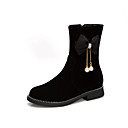 Girls' Boots Flower Girl Shoes / Christmas Suede Big Kids(7years ) Pearl Black Spring / Winter / Mid-Calf Boots / Party  Evening