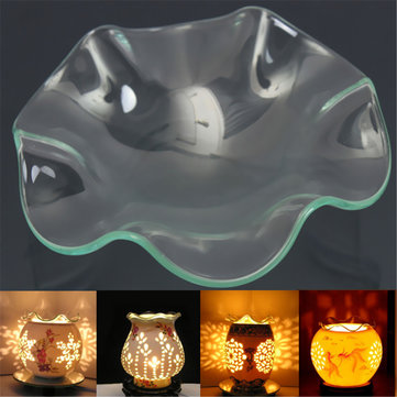 Clear Glass Essential Oil Holder Dish Fragrance Diffuser Lamp Tray Scent