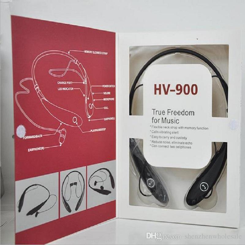 Newest HV900 HV-900 Wireless Sports Stereo Bluetooth Headset HBS900 Neckband Earbuds in Ear Earphone Headphone for LG Smart Phone Samsung