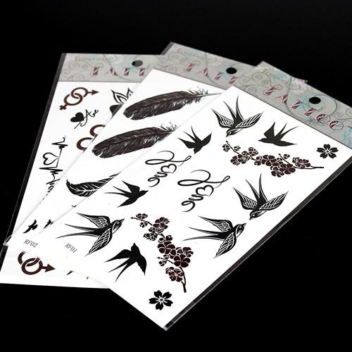 Temporary Tattoos 50 pcs/lot New Tattoo Stencils Tattoo Designs Free Waterproof Arm Chest Tattoos 206*105mm