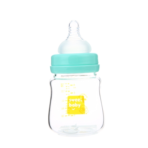 Glass Baby Bottle Natural Nursing For Newborn Anti-colic Milk Trainging Feeding 150ml Blue