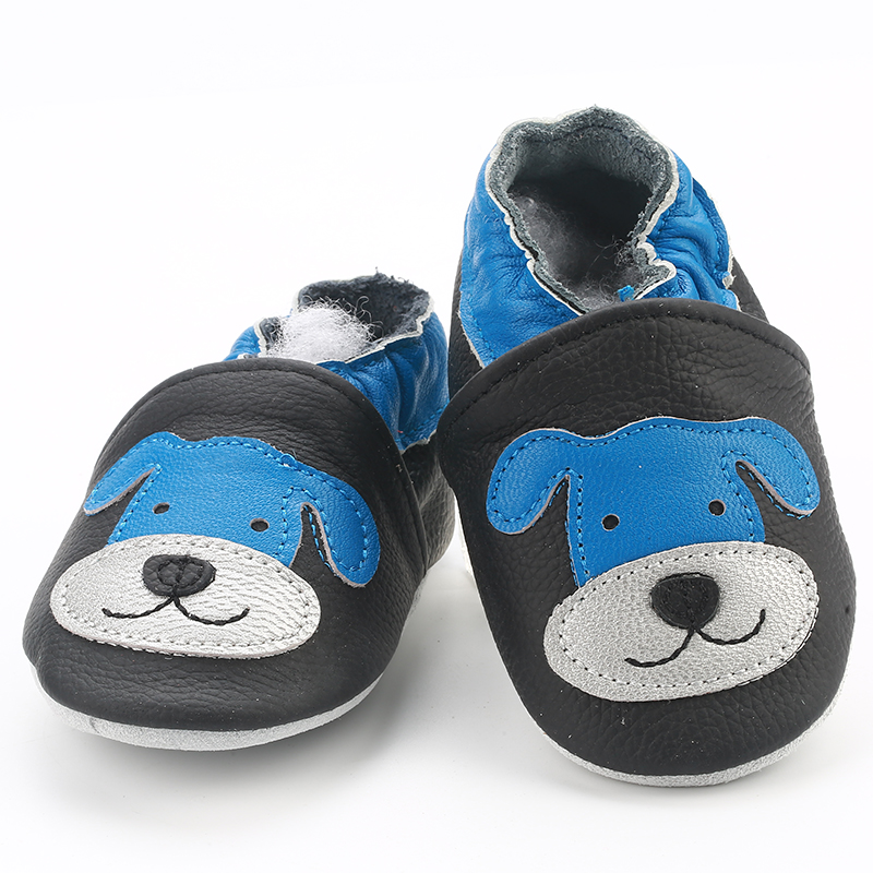 Baby / Toddler Lovely Cartoon Doggy Applique Genuine Leather Slip-on Shoes