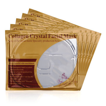 5Pcs Collagen Crystal Facial Mask Anti Aging Face Care Deep Moisture Smooth Puffiness