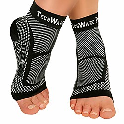 ankle brace compression sleeve - relieves achilles tendonitis, joint pain. plantar fasciitis foot sock with arch support reduces swelling amp; heel spur pain. (black, xxl)