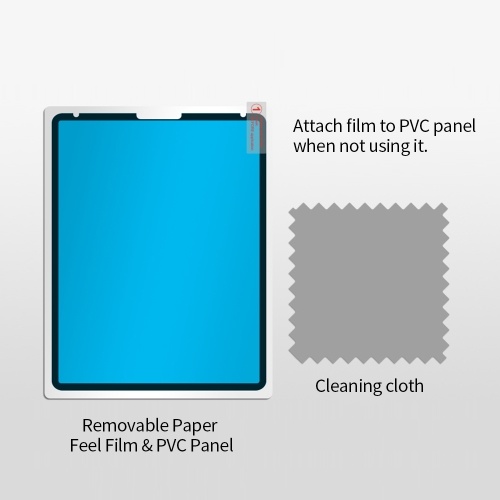 Film d'écran amovible au toucher papier Film de protection réutilisable sans glissement ni éblouissement/transmission élevée compatible avec iPad Pro 12.9 (2020)