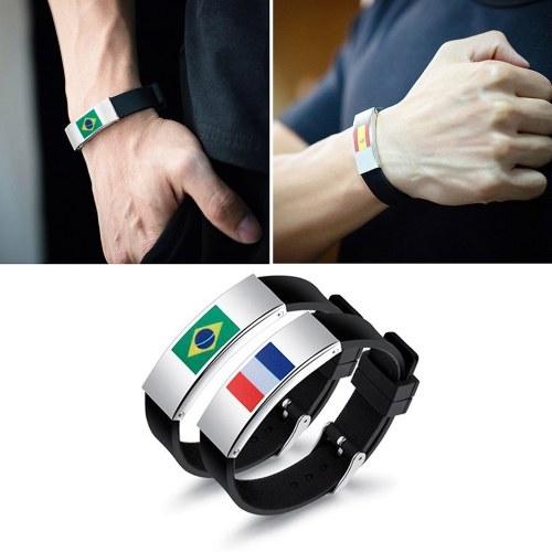 2018 Football Coupe du Monde Drapeau Motif Sport Bracelet