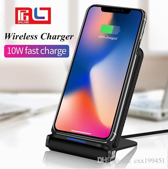 Dual Coil Qi Wireless Charger Charger 10W 5V/2A 9V/1.67A for iPhone X Samsung S8 Fast Charging Pad Docking Dock Station