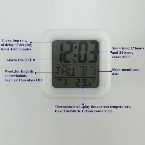 Walking of Dead Colorful Multi-function Date Week Temperature LED Glowing Digital Alarm Clock Cube Cute Toys