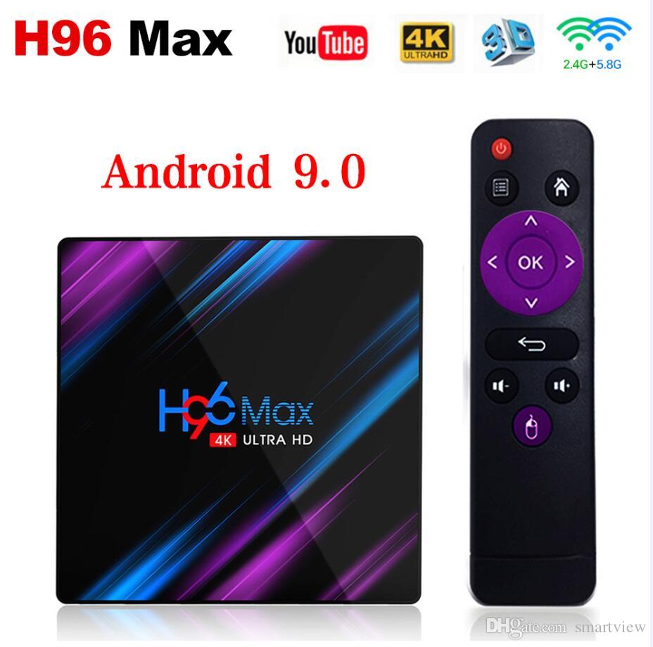 Hot H96 Max Android 9.0 TV Box 2G16G 4G32G 4G64G RK3318 2.4G/5G Dual WIFI Smart TV BOX