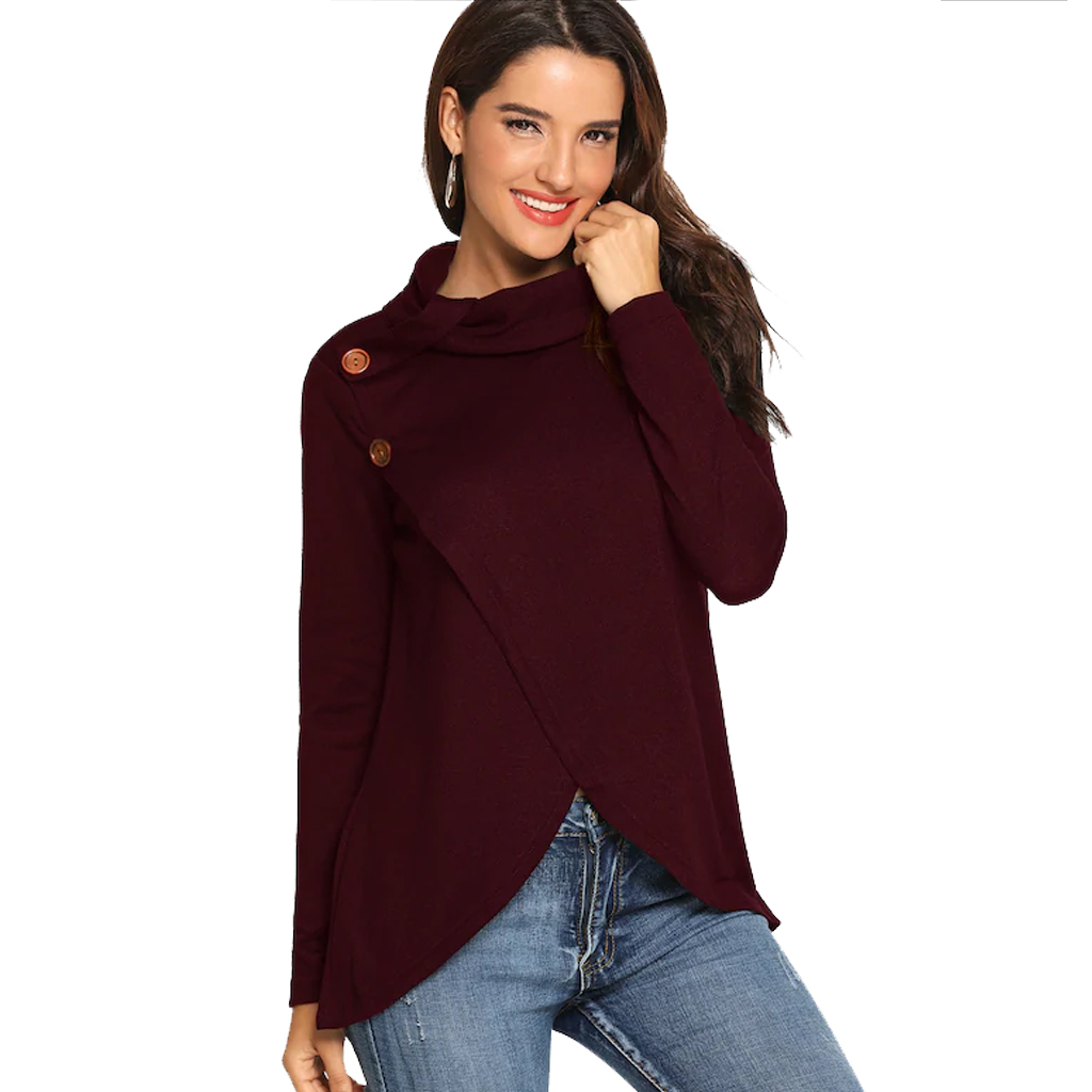 Modish Asymmetric Long-sleeve Pullover