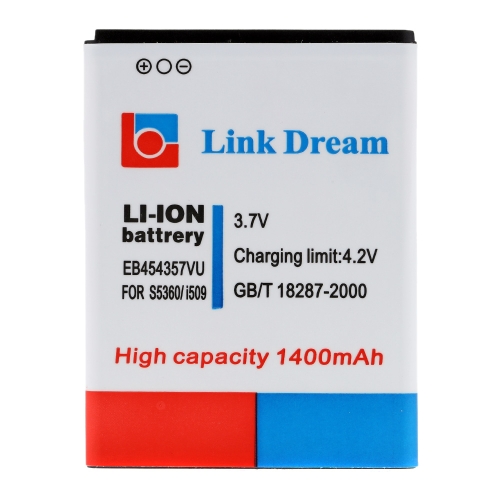 Lien rêve 3.7V 1400mAh Rechargeable Li-ion haute capacité de remplacement de batterie pour Samsung S5360 i509