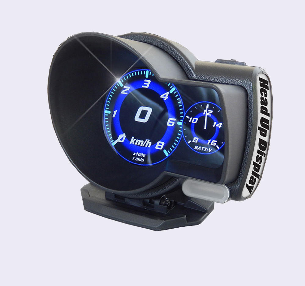 F8 Car Head-Up Display LED Color Screen HUD GPS Speed Warning OBD2 Fault Code Elimination Car Diagnostic Tool Windscreen