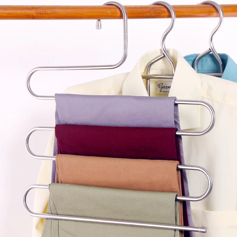 1 Pc S-shape Pants Cloth Hangers Storage Rack