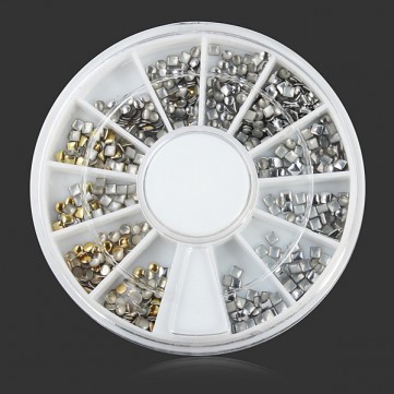 Square Round Metal DIY Nail Art Decoration Wheel