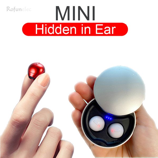 Mini Invisible Wireless Earphones Bluetooth-compatible Headphone Inear Sports Earbuds With Mic Handsfree Earpiece for Small Ears