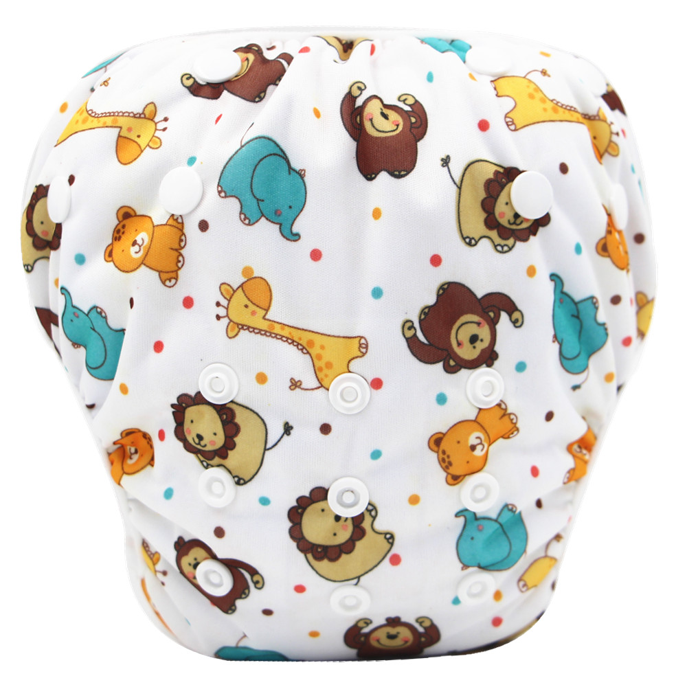 Reusable Adjustable Animal Print Baby Swim Diaper