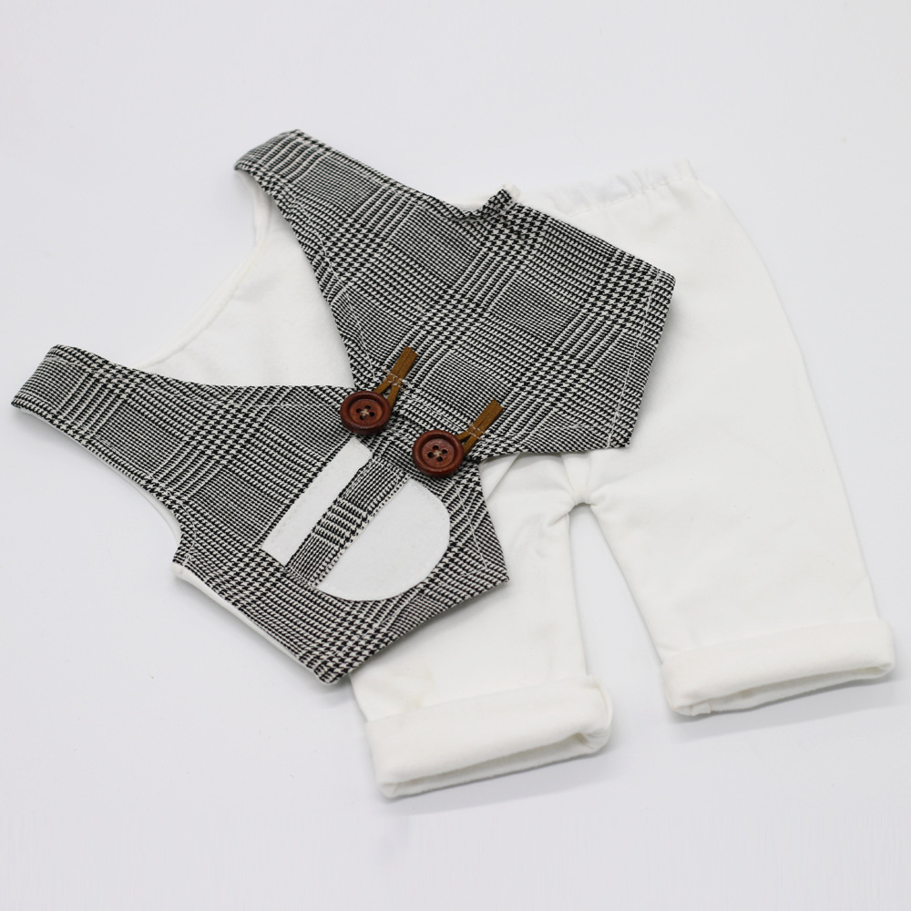 2-piece Gentleman Design Baby Photography Props Vest and Shorts Set