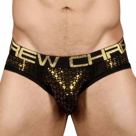 Andrew Christian Almost Naked Nightlife Sparkle Brief - Black - Gold XS