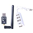 WiFi Adapter Mini Antenna  Wireless USB WiFi 150Mbps  Network Lan with Hub Splitter for Computer