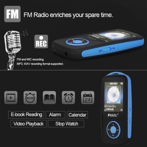 RUIZU X06 4GB MP3 / MP4 Player Lossless Music Player BT Connection FM Radio Recoding w/ TF Card Slot 1.8 Inches Screen