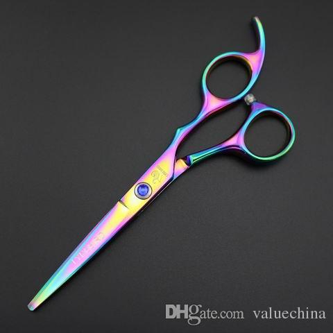 Hair scissors regular hairdressing scissors Lyrebird 6INCH Rainbow Golden Black Blue hair cutting flat Simple packing Newest