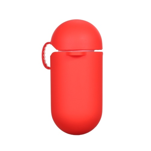 Couvercle de protection en silicone anti-renversement de la boîte de charge sans fil QI pour Air Pods, rouge