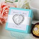 personnalisé boîte de faveur bleue à décor coeur (jeu de 24)