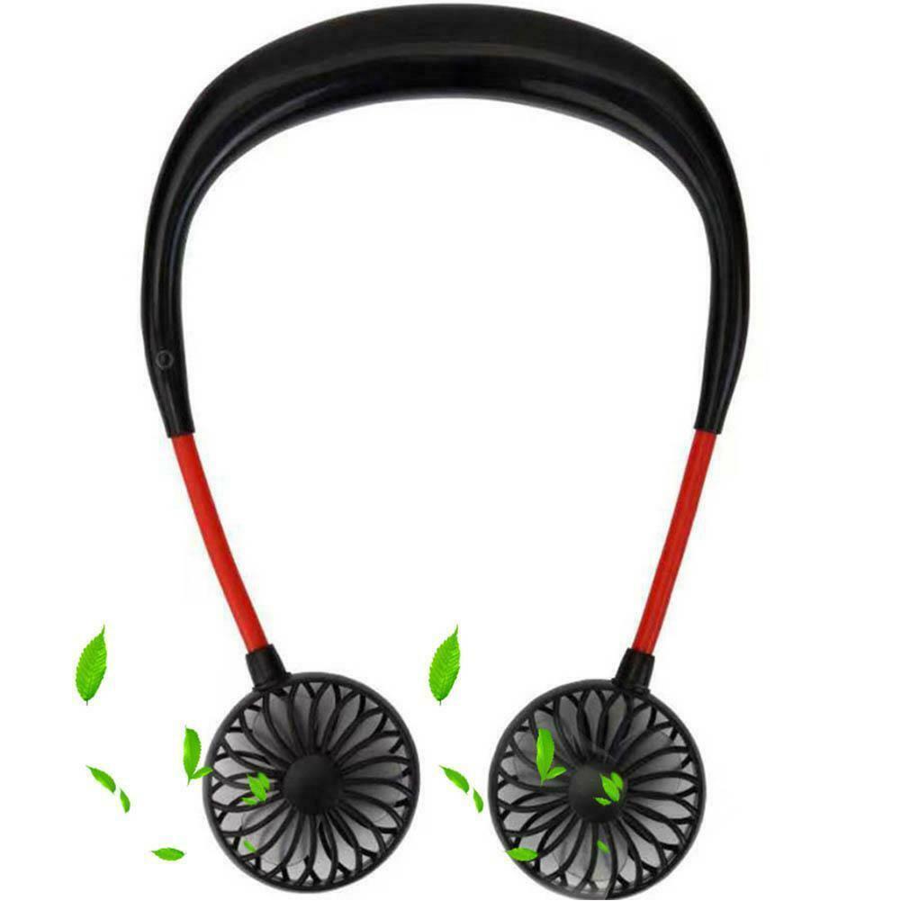 Hand Free Personal Portable Fan USB Rechargeable Mini Fan Headphone Design Wearable Neckband For Traveling Outdoor Office