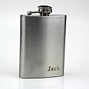 Personalized Stainless Steel 5-oz  Hip Flask-Carving Name
