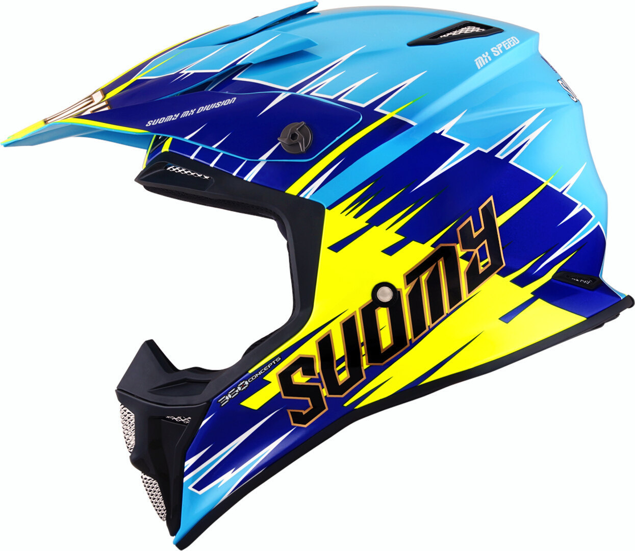 Suomy MX Speed Warp MIPS Motocross Helmet, yellow-blue, Size S, yellow-blue, Size S