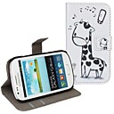 Giraffe Printed PU Leather Full Body Case with Strap and Sticker for Samsung Galaxy S3 Mini I8190
