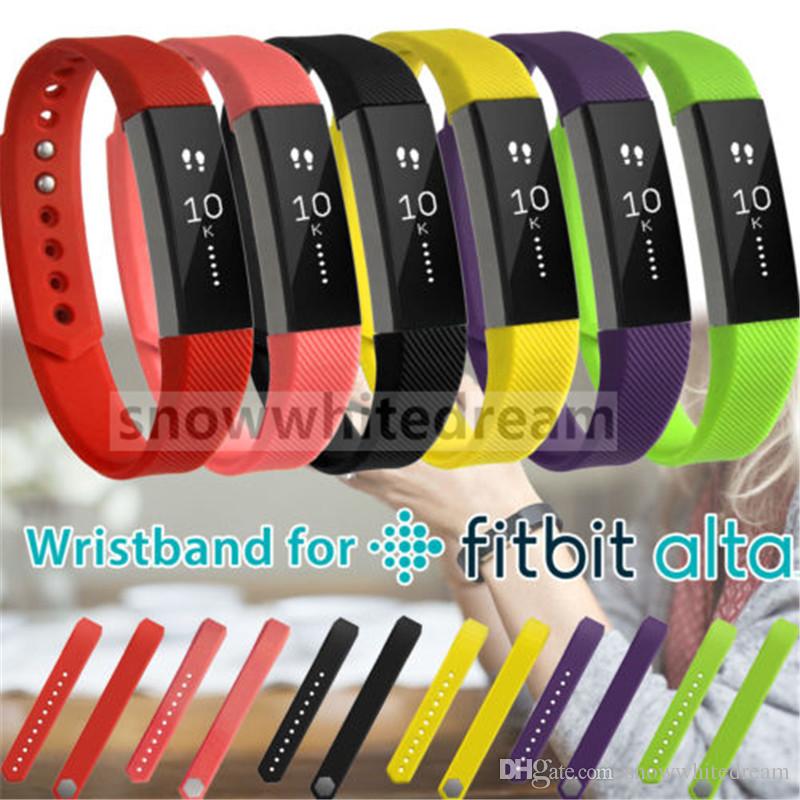 2016 Newest Silicone Watch band Bracelet Wrist Strap For Fitbit Alta Smart Watch No Tracker L/S size Pk DZ09 U8