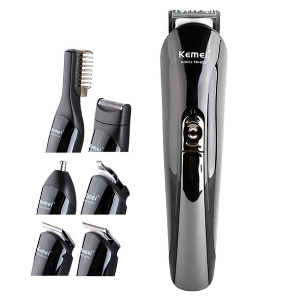 Kemei KM-600 6 in 1 Waterproof Electric Hair Clipper Nose Beard Trimmer Shaver