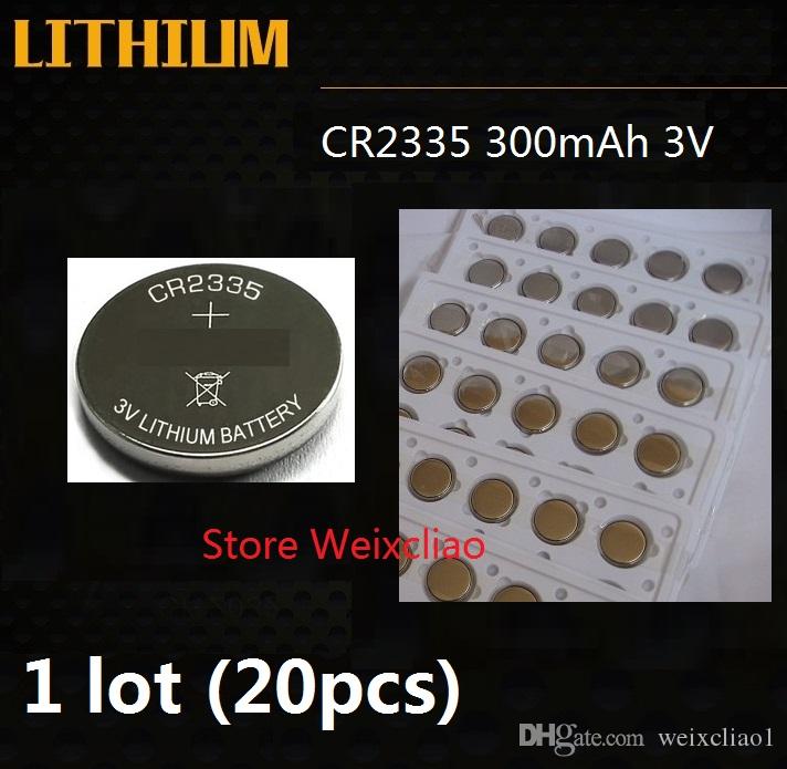 20pcs 1 lot CR2335 3V lithium li ion button cell battery CR 2335 3 Volt li-ion coin batteries Free Shipping