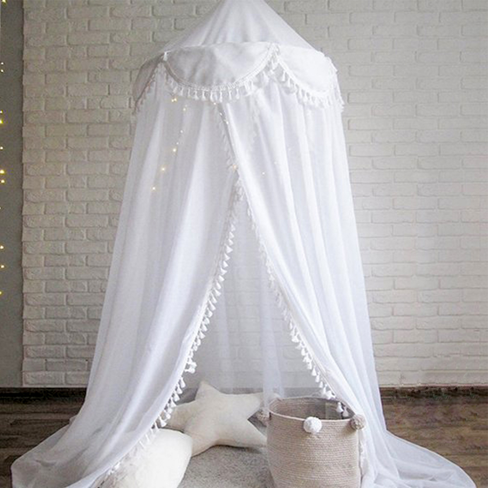 Tasseled Mosquito Net Bed Canopy for Kids and Baby