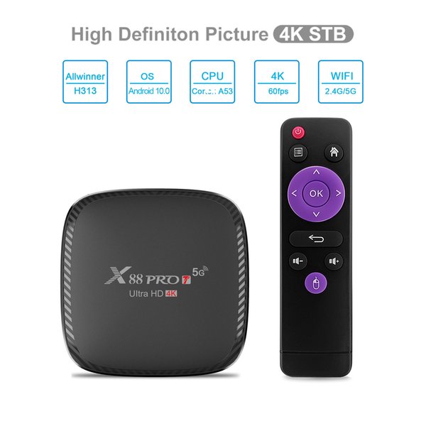 TV Box X88 PRO T Android 10.0 H313 1G 2G 8G 16G HD 4K 1080P G31 GPU 2.4G Wifi Android 10