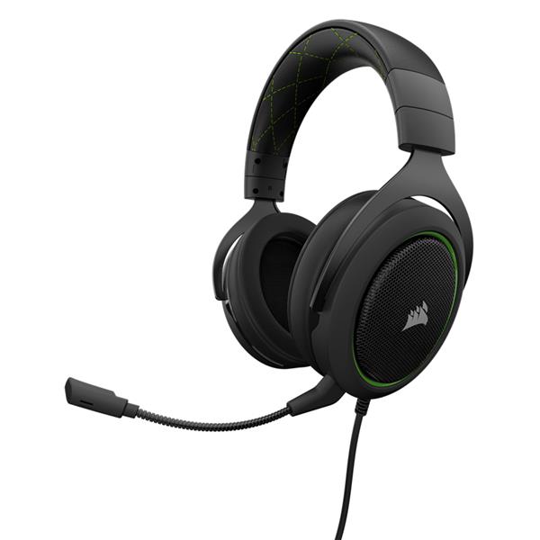 Corsair HS50 Stereo Gaming Headset with Microphone (Carbon/Green) (EU)