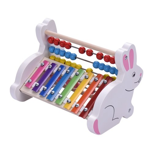 2-en-1 Bois 8 Notes Xylophone Glockenspiel Abacus Perles