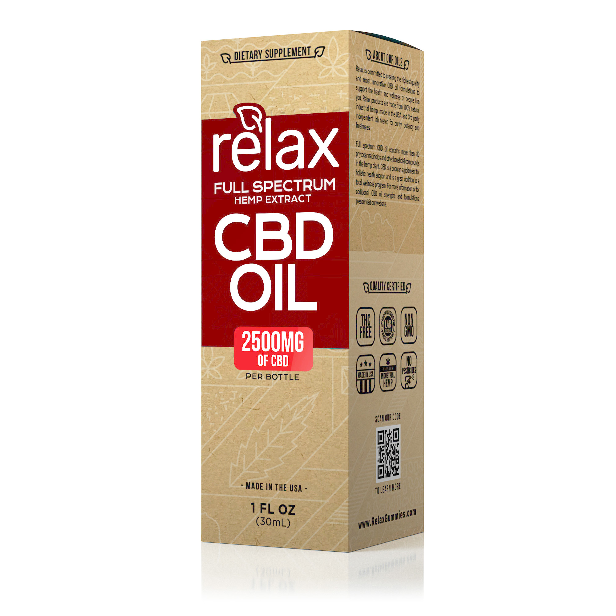 Relax Full Spectrum CBD Oil - 2500mg